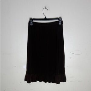 Dynamite Brown Midi Skirt with Ruffle Hem Size Medium